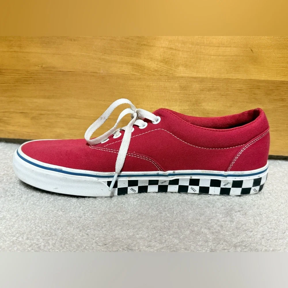 Vans Doheny Red white black Check Side Wall Skate Shoe 10.5 checkered - Picture 8 of 11